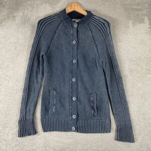 RuffHewn Cardigan Womens XS Blue Faded Cable Knit Textured Rustic Boho Sweater